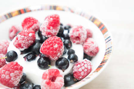 Tasty and delicious ice cream with berries