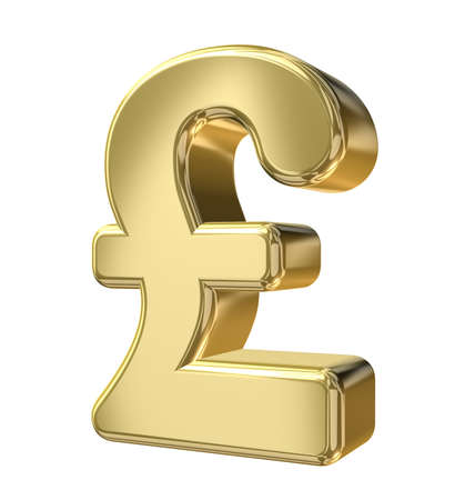 Pound-Sterling Sign on isolated white background の写真素材