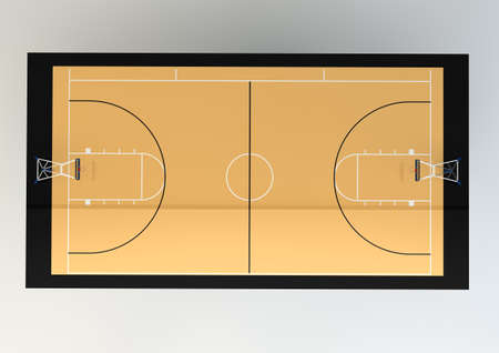 3d Realistic Illustration of Basketball Court - Top Viewの写真素材