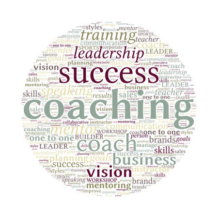 Coaching Concept Word Cloud on white backgroundの写真素材
