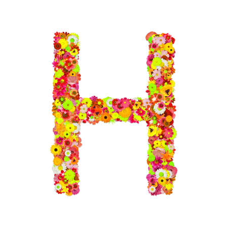 High Quality Raster Flower Alphabet Hの写真素材