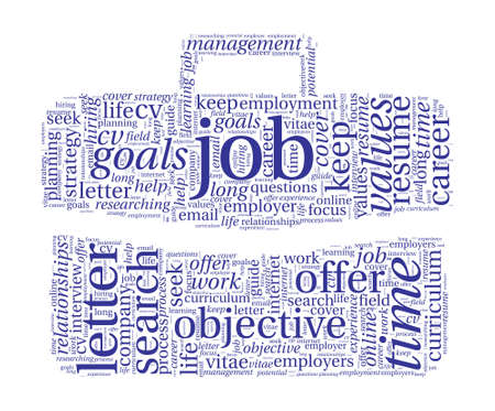 Job Concept - Business Bag Shaped Word Cloudのイラスト素材