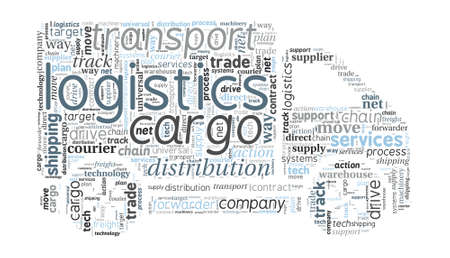 Logistics and Transport Concept in word cloudのイラスト素材