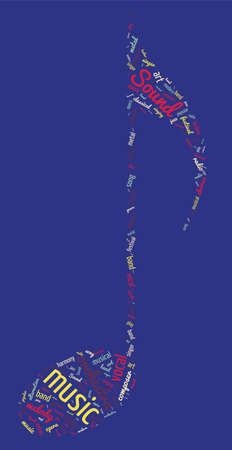 Note Shaped Word Cloud Music Conceptのイラスト素材