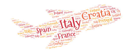 Summer Vacation Concept - Plane shaped word cloud