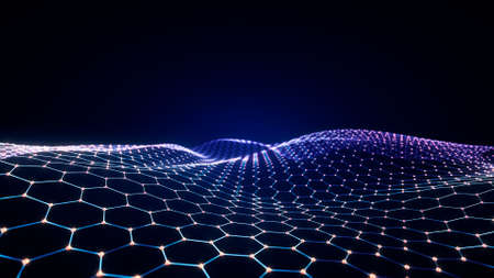 Abstract Hexagonal Technology Style Background の写真素材