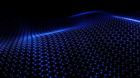 Abstract Hexagonal Technology Style Background の写真素材