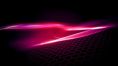 Abstract Hexagonal Technology Style Background の写真素材