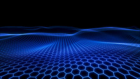 Abstract Hexagonal Technology Style Background の写真素材