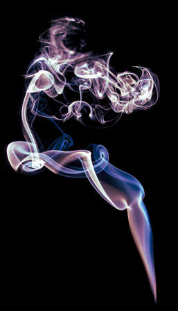 Smoke isolated on Black Background Textureの写真素材