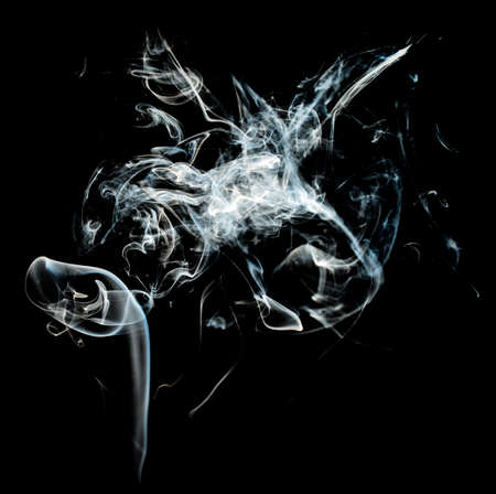 Smoke isolated on Black Background Textureの写真素材
