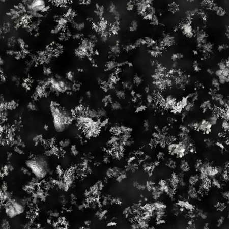 Seamless Snowflake Texture on Black Backgroundの写真素材