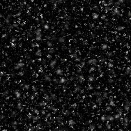 Seamless Snowflake Texture on Black Backgroundの写真素材