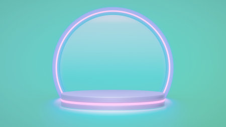 3D Render of Abstract Elegant Colorful Product Presentation Stage-Podium with Relaxing Bright Pastel Colorsの写真素材