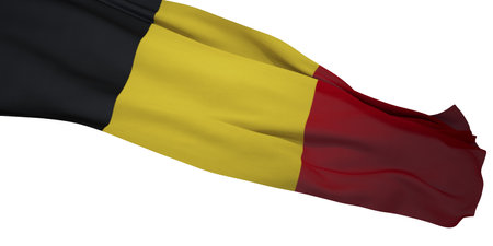 3D Render of a Belgium Flag isolated on a white backgroundの写真素材