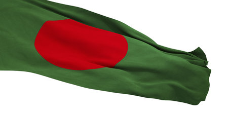 3D Render of a Bangladesh Flag isolated on a white backgroundの写真素材