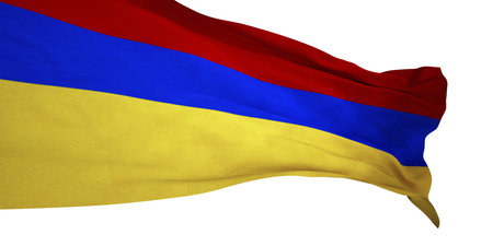 3D Render of a Armenia Flag isolated on a white backgroundの写真素材