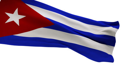3D Render of a Cuba Flag isolated on a white backgroundの写真素材