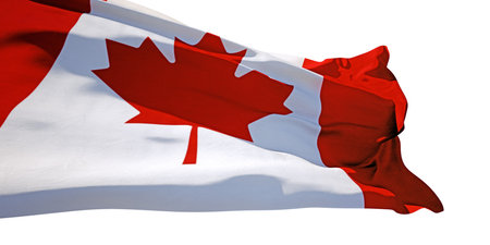 3D Render of a Canada Flag isolated on a white backgroundの写真素材