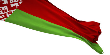 3D Render of a Belarus Flag isolated on a white backgroundの写真素材