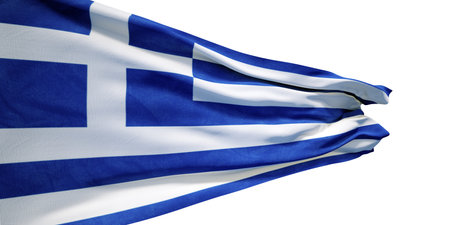 3D Render of a Greece Flag isolated on a white backgroundの写真素材
