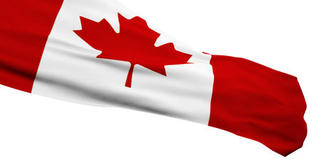 3D Render of a Canada Flag isolated on a white backgroundの写真素材