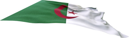 3D Render of a Algeria Flag isolated on a white backgroundの写真素材