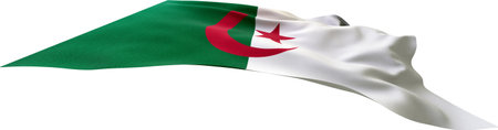 3D Render of a Algeria Flag isolated on a white backgroundの写真素材
