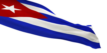 3D Render of a Cuba Flag  isolated on a white backgroundの写真素材
