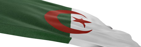 3D Render of a Algeria Flag isolated on a white backgroundの写真素材
