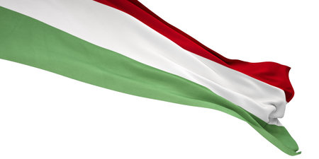 3D Render of a Hungary Flag isolated on a white backgroundの写真素材