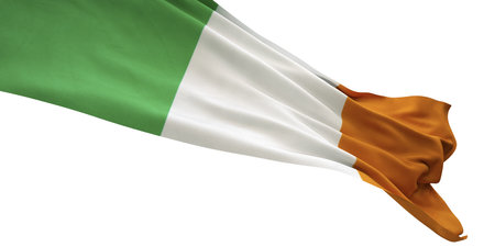 3D Render of a Ireland Flag isolated on a white backgroundの写真素材