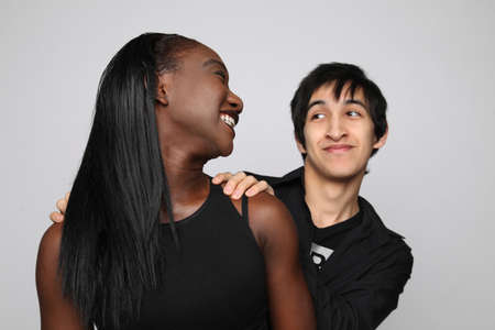 Male and female friends of different races and nationalities.の写真素材