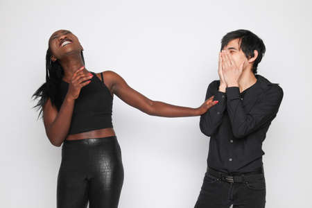 Male and female friends of different races and nationalities.