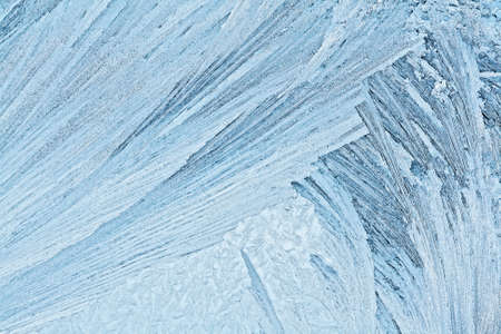 Ice crystals on window glassの写真素材