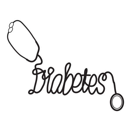 Hand drawn illustration for diabetes free campaign. World diabetes day. Vector for banner.のイラスト素材