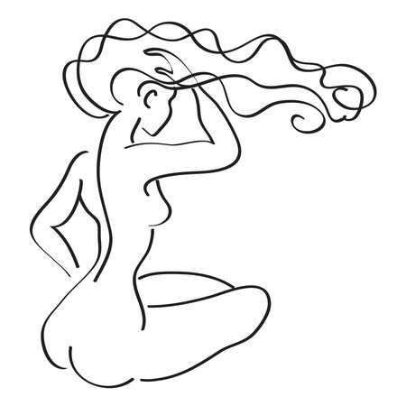 An minimalism abstract vector line drawing. Can be used for wall decoration, product packaging and other decorationsのイラスト素材