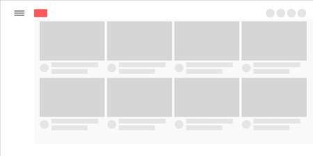 Online video sharing platform website template. UI UX design. Website design or layout frameworkのイラスト素材