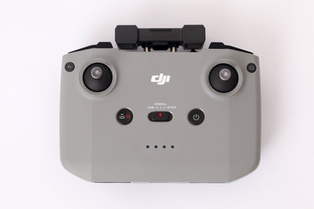 Yogyakarta, Indonesia - Jan 21, 2020 : Remote control of the DJI Mini 2 Drone. Drones released in 2020のeditorial素材