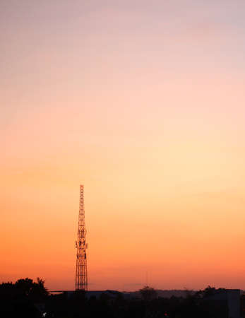 Gorgeous panorama scenic of the strong sunrise with silver lining and cloud on the orange sky