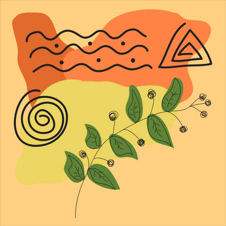 Hand drawn of nature abstract for decorationのイラスト素材