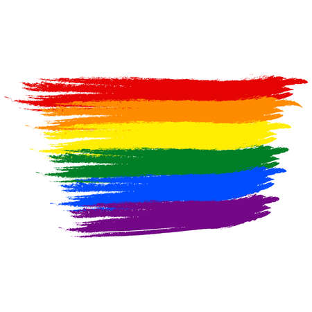 Vector illustration of LGBT color. Brush hand drawn isolated on whiteのイラスト素材