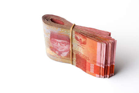 Indonesian rupiah cash banknotes money.の写真素材