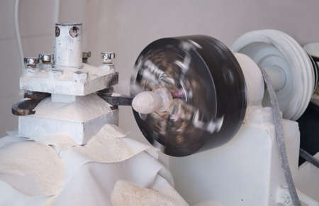 The machine for processing onyx stone. Turkey.の写真素材