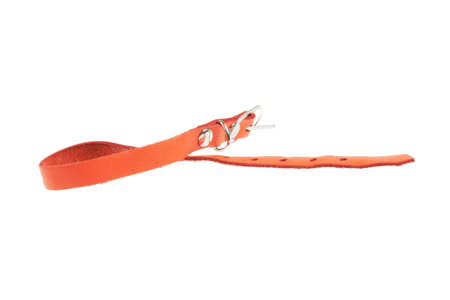 Red  Strap,  isolated  on white background. Closeupの写真素材