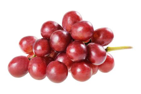 Bunch of red grapes isolated on whiteの写真素材