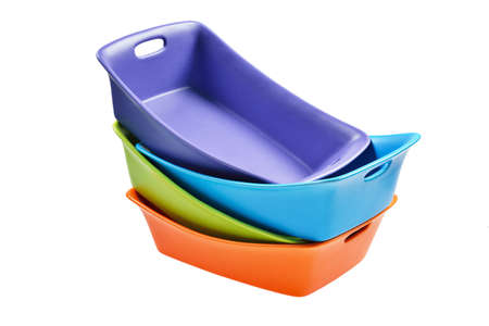 Ceramic baking dish set  Isolated on white backgroundの写真素材