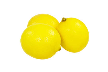 Three lemons isolatedの写真素材
