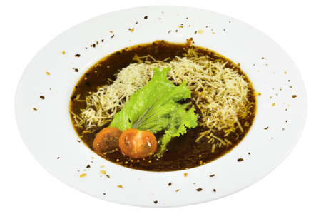plate of meat soup.の写真素材