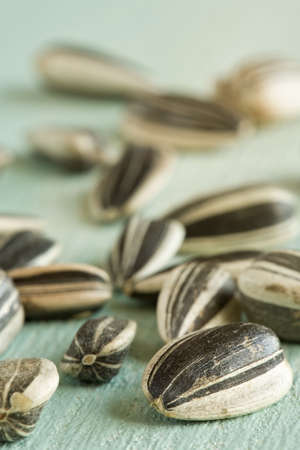 Sunflower seeds on a table